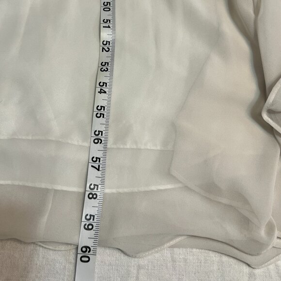 Night Scene Ivory Beaded Chiffon Formal Gown Size L – Floor-Length Evening Dress - Picture 9 of 10